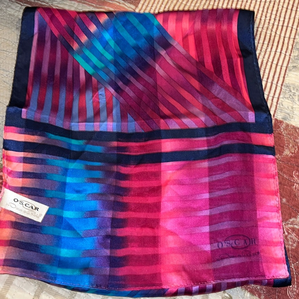 Oscar de la Renta silk scarf oblong 52” x 11”